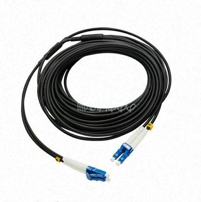 30M LC UPC to LC UPC Duplex Single Mode Black Armored PVC Fiber Patch Cord Cable