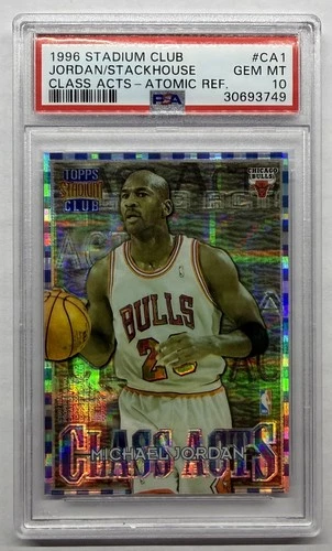 1996 Stadium Club Michael Jordan / Stackhouse Class Acts Atomic Refractor PSA 10