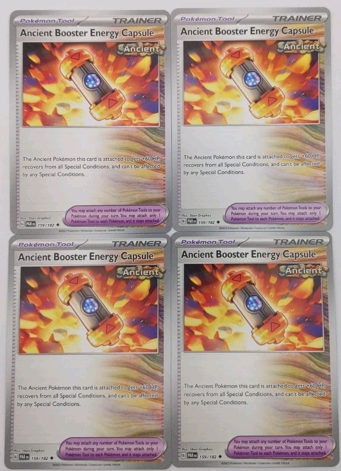 4x Pokemon Ancient Booster Energy Capsule 159/182 PAR EN NM Pack Fresh Playset