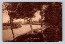 Flint MI-Michigan, Scenic River Views, Antique Souvenir Vintage Postcard