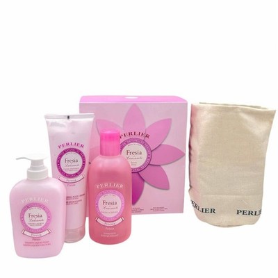 Perlier Fresia di Lanzarote Badeschaum Set 500 ml Creme 250 ml Seife 300 ml
