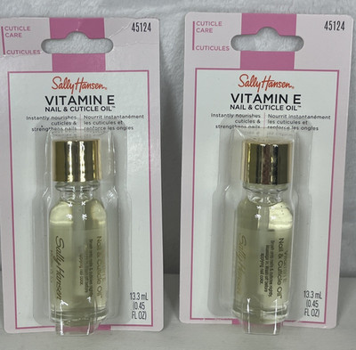 Lot of 2 Sally Hansen Vitamin E Nail & Cuticle Oil 0.45 fl oz/ea NEW