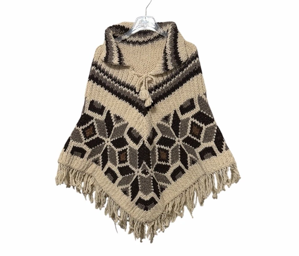 Vintage Handmade Fringe Poncho