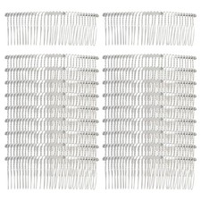 20 Pack Bulk 30 Teeth Large Wide Metal Silver Side Hair Combs Base Wire Twist Ha
