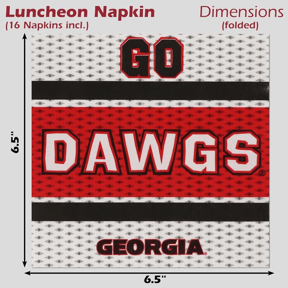 Conjunto de pratos e guardanapos descartáveis de futebol americano Georgia Bulldogs - Imagem 3 de 4