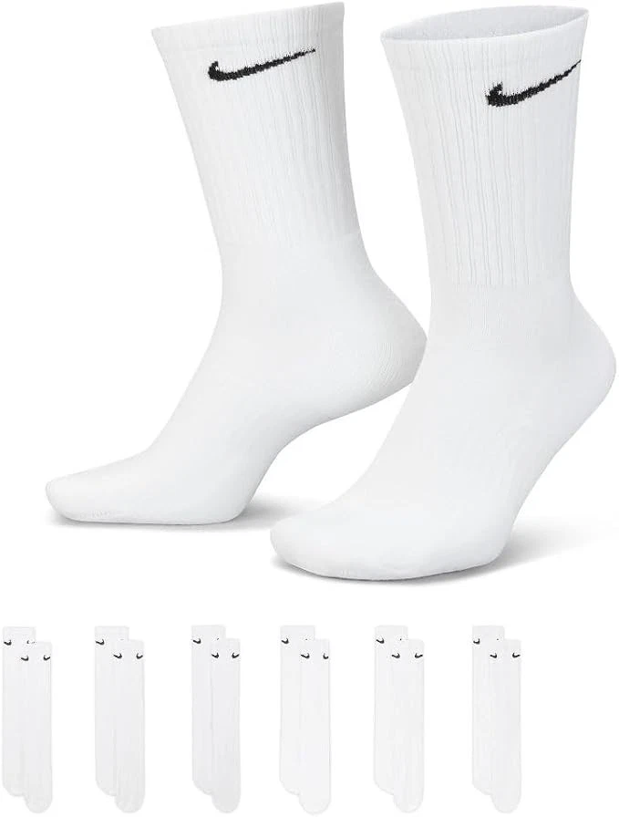 NIKE 6 Paar Socken Herren Damen Weiß Tennissocken Sparset