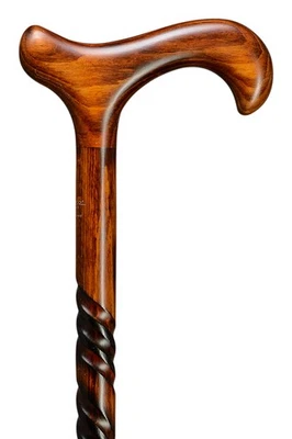 GASTROCK Gehstock Gehhilfe Spiral-Derby geflammt kirschbaumfarben