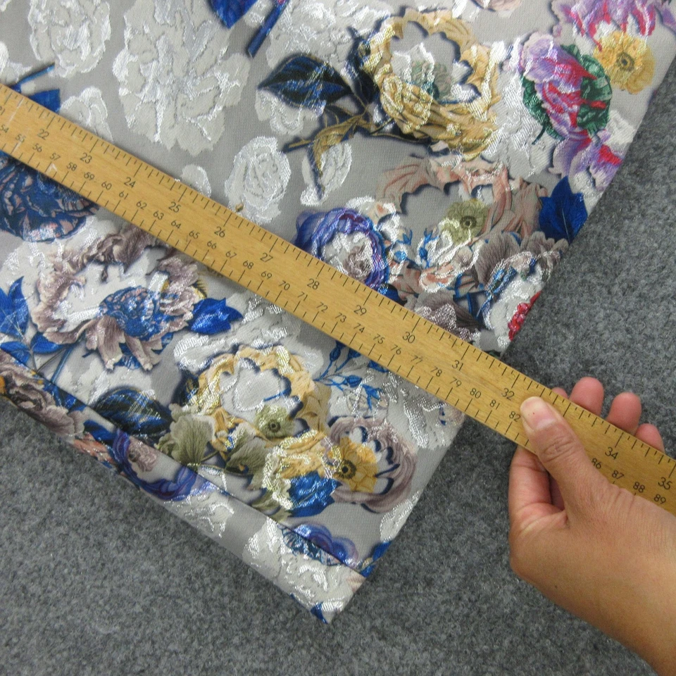 J.Crew Dress Womens Small Gray Silver Floral Brocade Jacquard Strapless Cocktail - Image 3 of 4