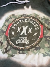 Luke Combs Bootleggers Hoodie Green Tie-die Camo Size Large Nashville Country