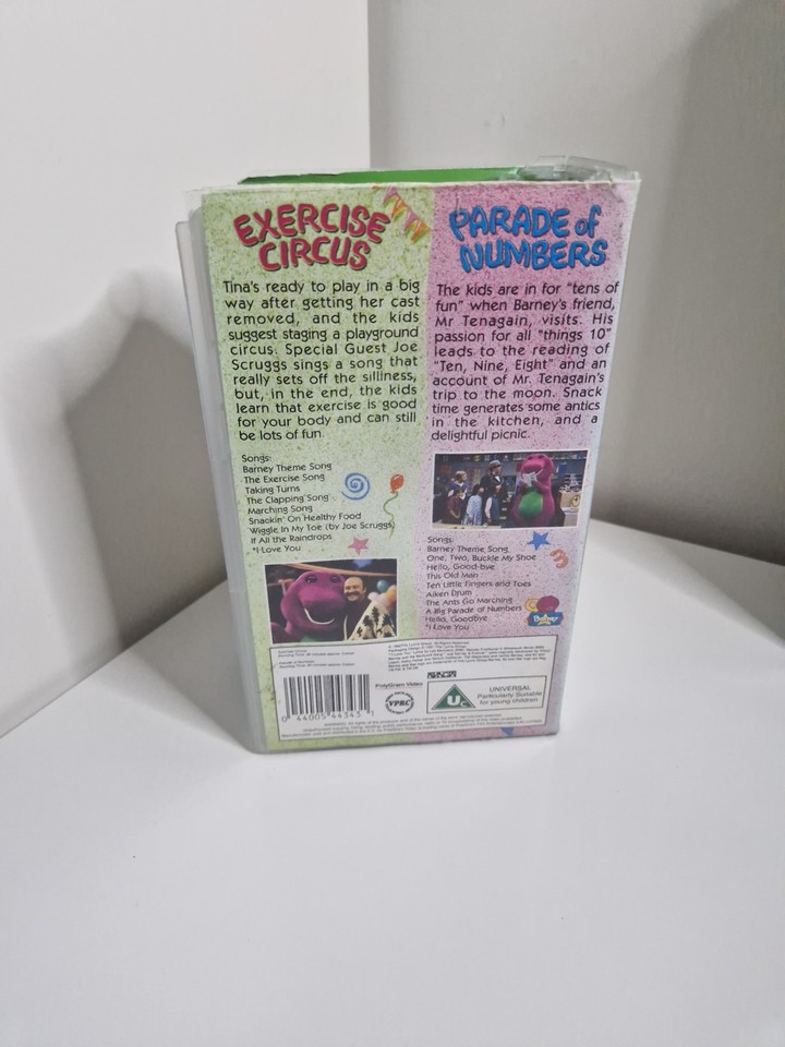 Barneys Bonus 2 Pack Vhs Video Exercise Circus Parade Of Numbers ...