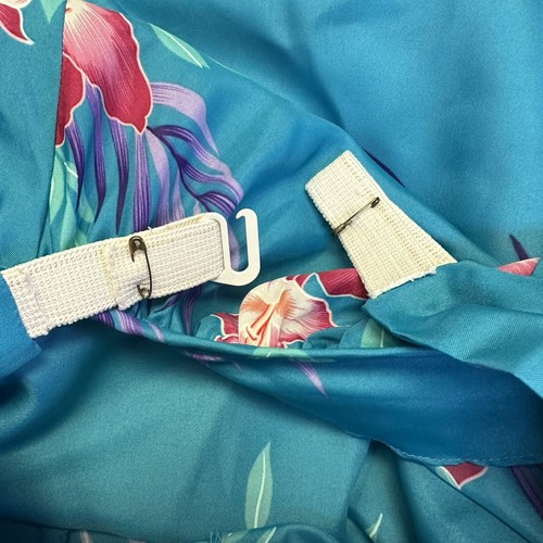 Vintage Paradise Hawaii Maxi Mumu Dress Vibrant Blue Tropical Floral Size 6 - Picture 6 of 7