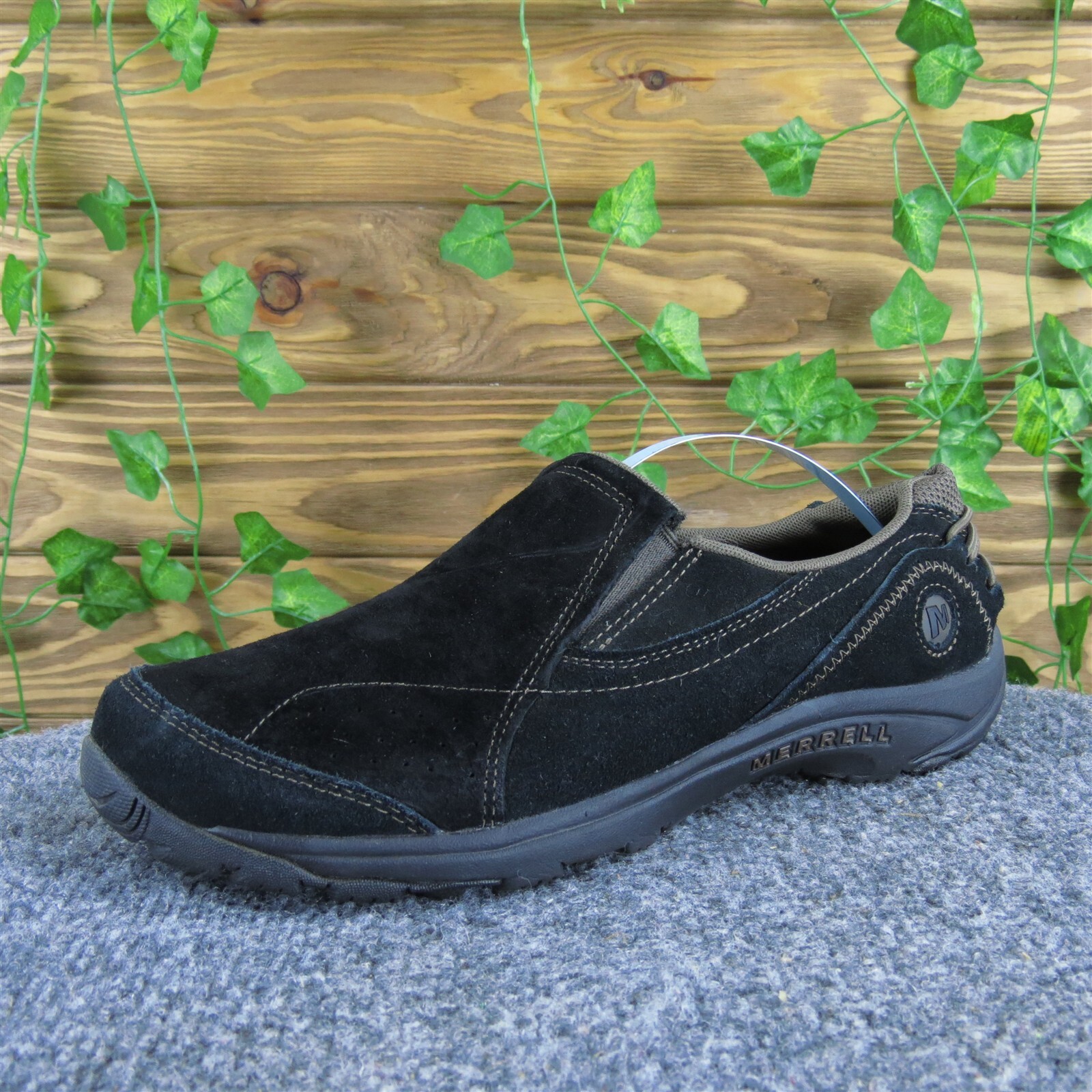 Merrell slip on donna pelle nera taglia 9 media usatoatamente deli