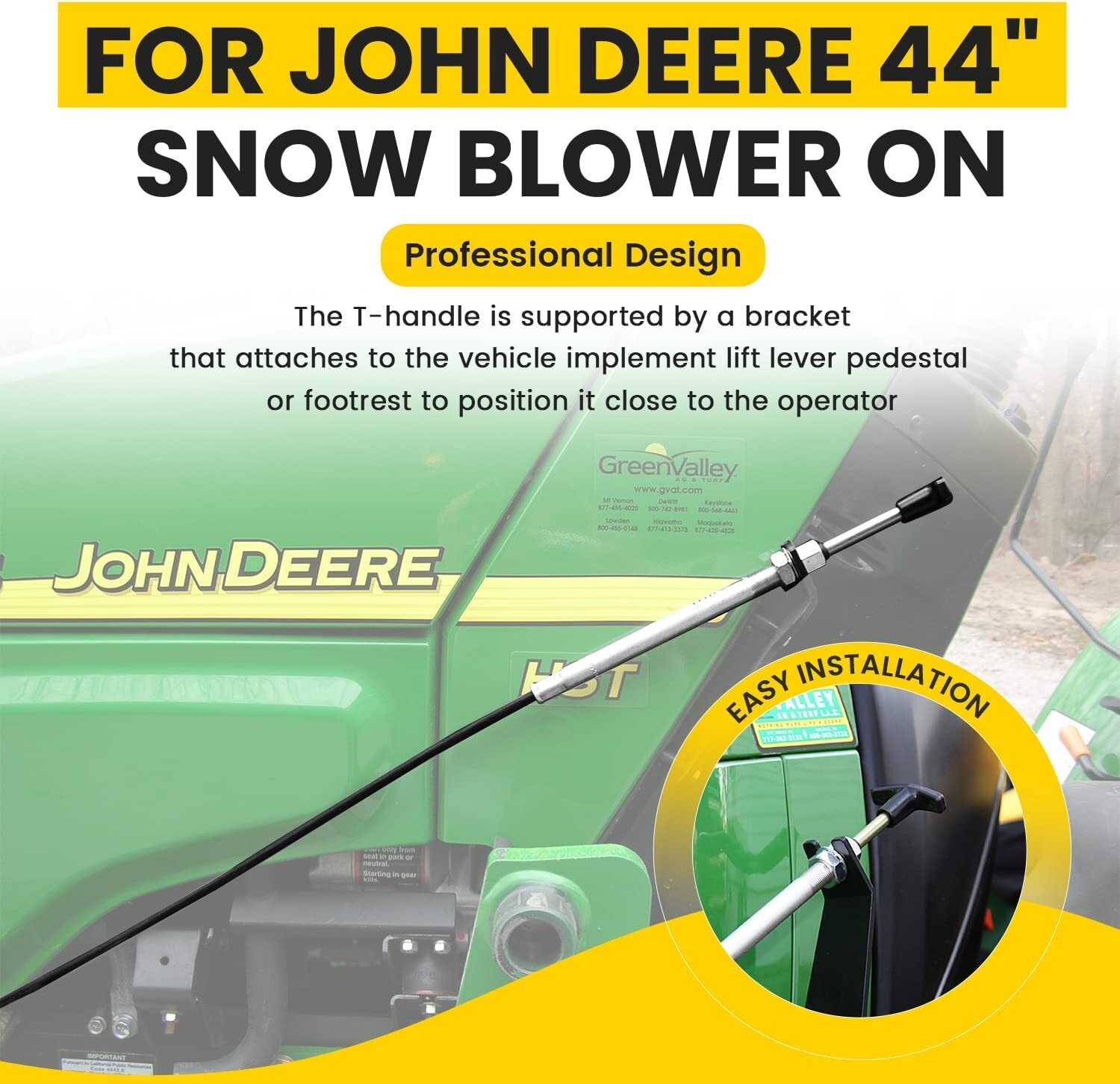 AM134404 Spout Control Input Cable for John Deere 44 inch Snow Blower