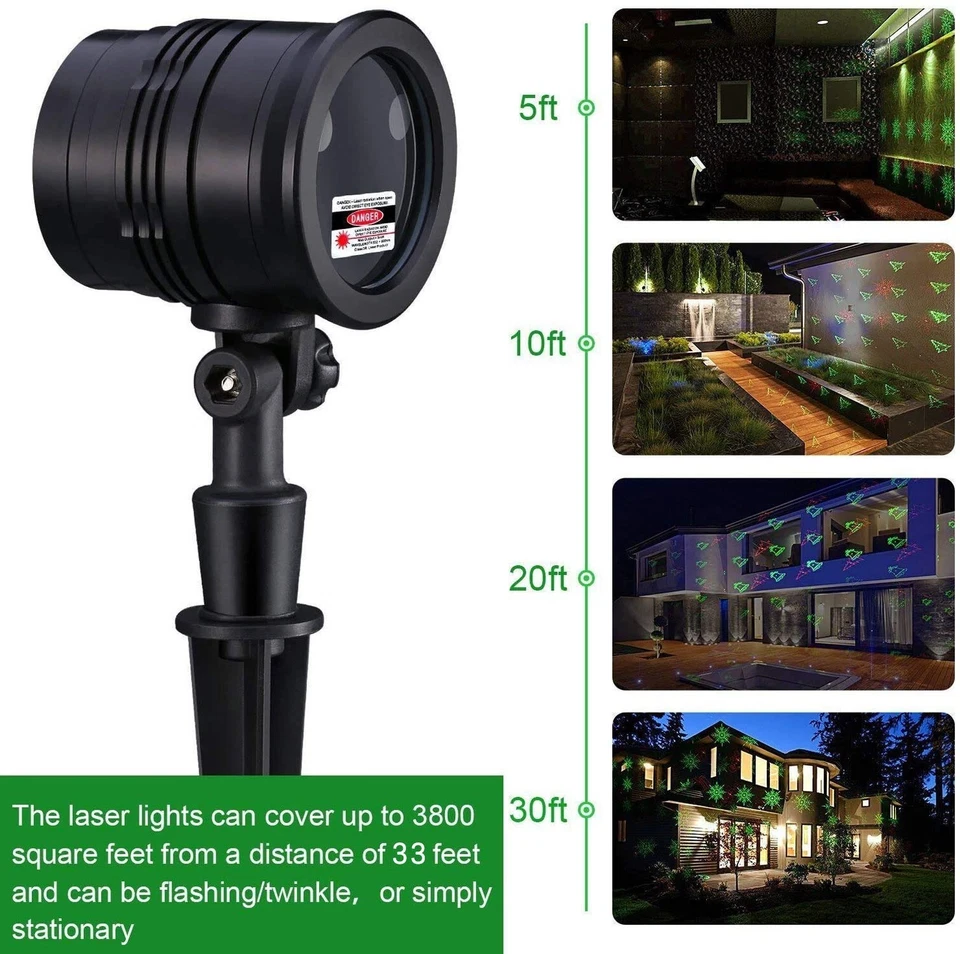 Proyector de Luces de Navidad Exterior, Impermeable Luces Láser de Navidad con Re... Foto 4 de 4