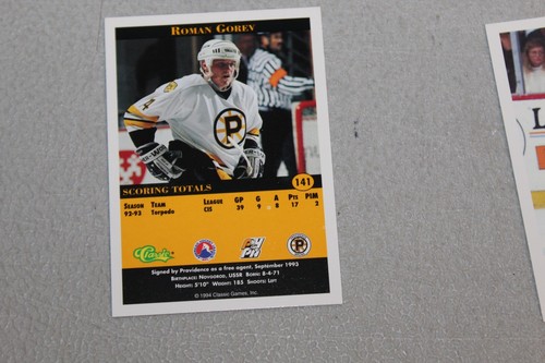 1994 Classic Pro Prospect Hockey Card Complete Finish Fill Your List Set Pick - Picture 186 of 308