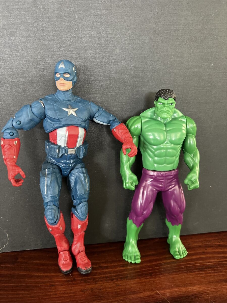 2 Marvel Captain America Hulk Action Figure by Hasbro