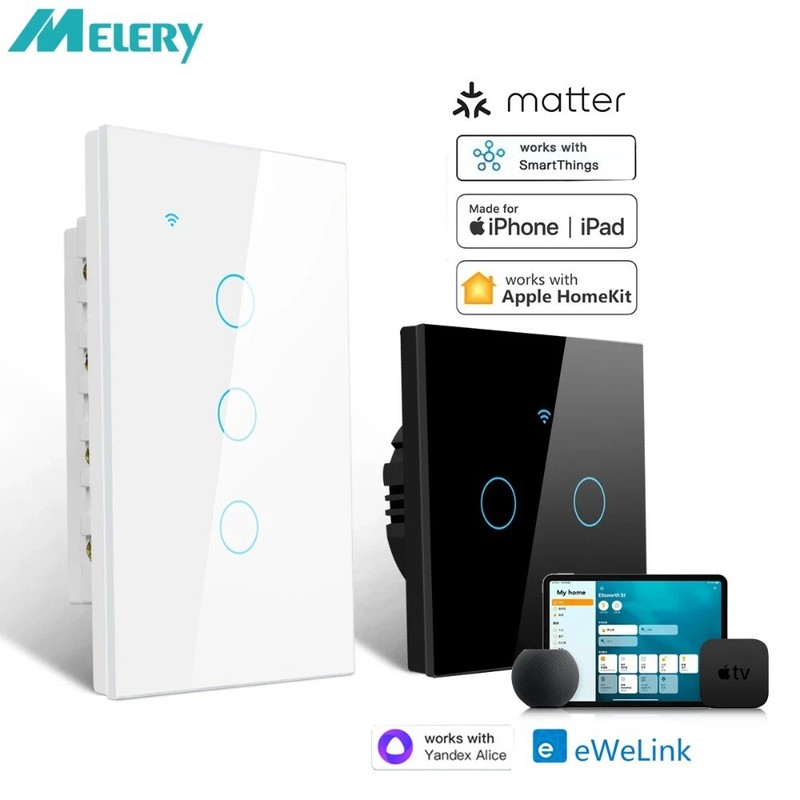 Melery Apple Homekit Smart Wall Switch WiFi Remoted Control Ewelink Google Home