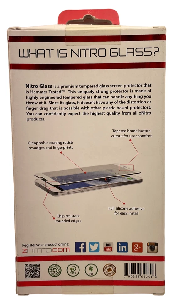 Protector de Pantalla de Cristal Templado Znitro para Samsung Galaxy Note 3 - Bisel Blanco Foto 3 de 4