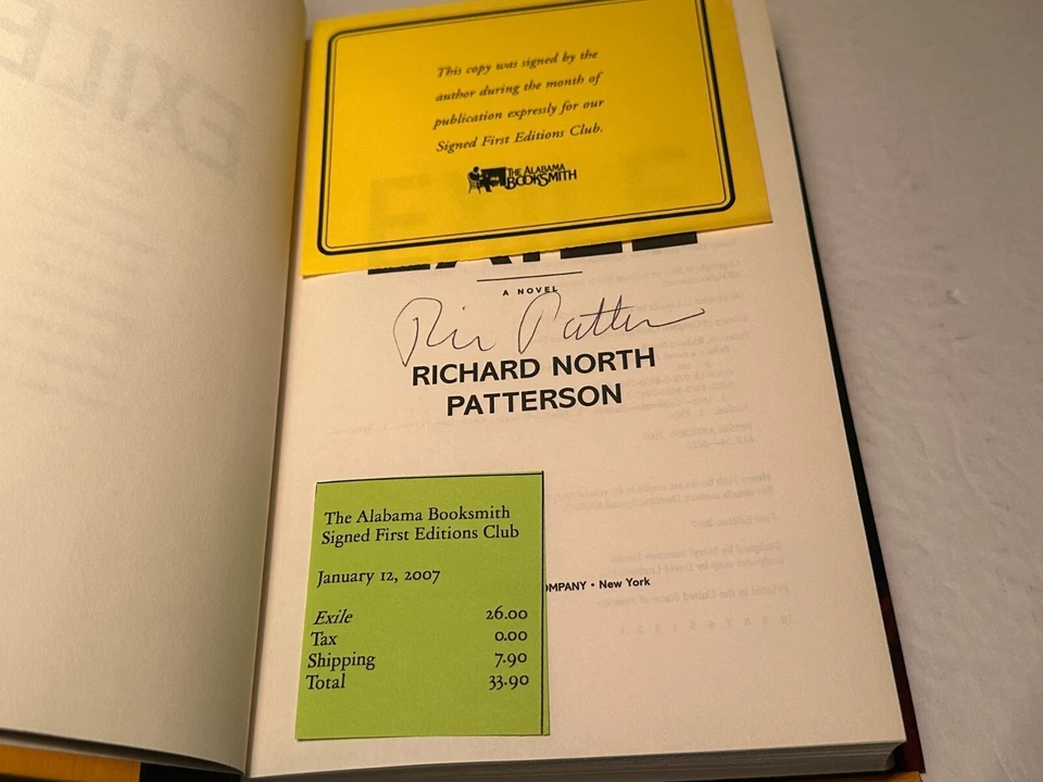EXILE Richard North Patterson signed copy 1st Edition HC DJ terrorist thriller Foto 3 de 4