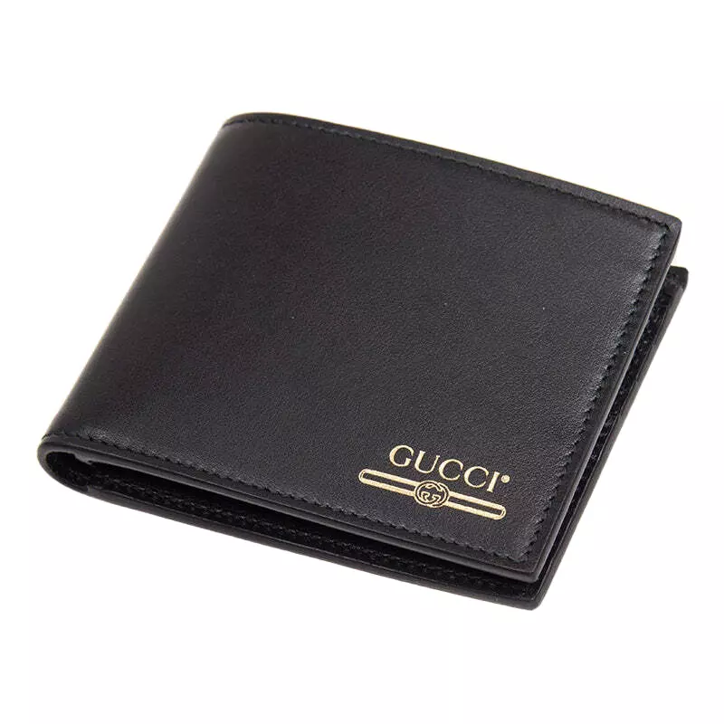 GUCCI Black Leather Wallet Mens GGMW2025