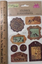 Crafter's Square 8 Magic-On Stickers Nature Birds Butterfly Scrapbooking Sticker