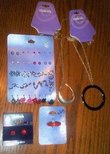 Lot 20 New CLAIRES BOUTIQUE Teen Earrings Necklaces  Ring MSRP: 50.00