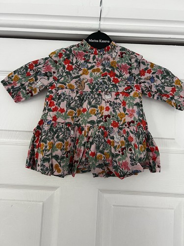 EX JOULES Peter Rabbit Flopsy Woven Dress Age Newborn - 10lbs Pink Floral PP91 - Picture 3 of 15