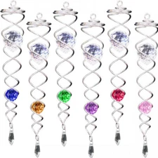 CRYSTAL TWISTERS Silver Tails Wind Spinner Accessory for Sun Catcher Garden gift