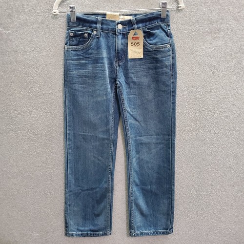 Levi's 505 Boy Jeans 25x26 Blue Denim Straight Low Rise Medium Wash NWT