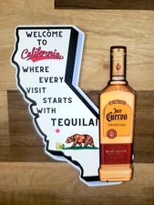 Welcome to California Tequila Metal Sign, Patriotic Home Decorative Man Cave Bar