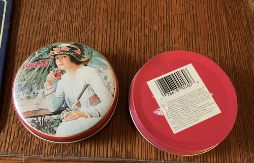 Lot of 9 Vintage Coca Cola Tins Metal Containers And A Tin Wall Hanging/trivet - Picture 6 of 11