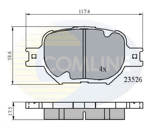 FOR TOYOTA MARK X 2.5 L COMLINE FRONT BRAKE PADS SET BRAKING PADS CBP0896 - Picture 2 of 5