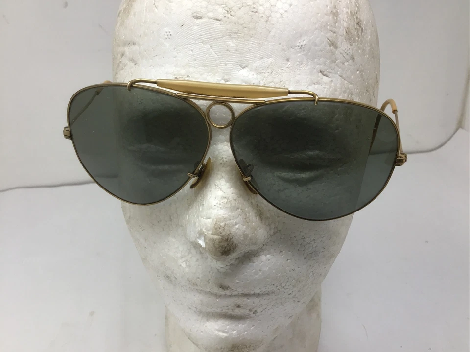 Gafas de tiro Ray-Ban vintage lentes azules Bausch & Lomb 1/30 10K GO B&L Foto 3 de 4