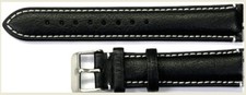 Watch Band Genuine Leather Black ,Stitched 20mm for High End Watches A1 Quality 