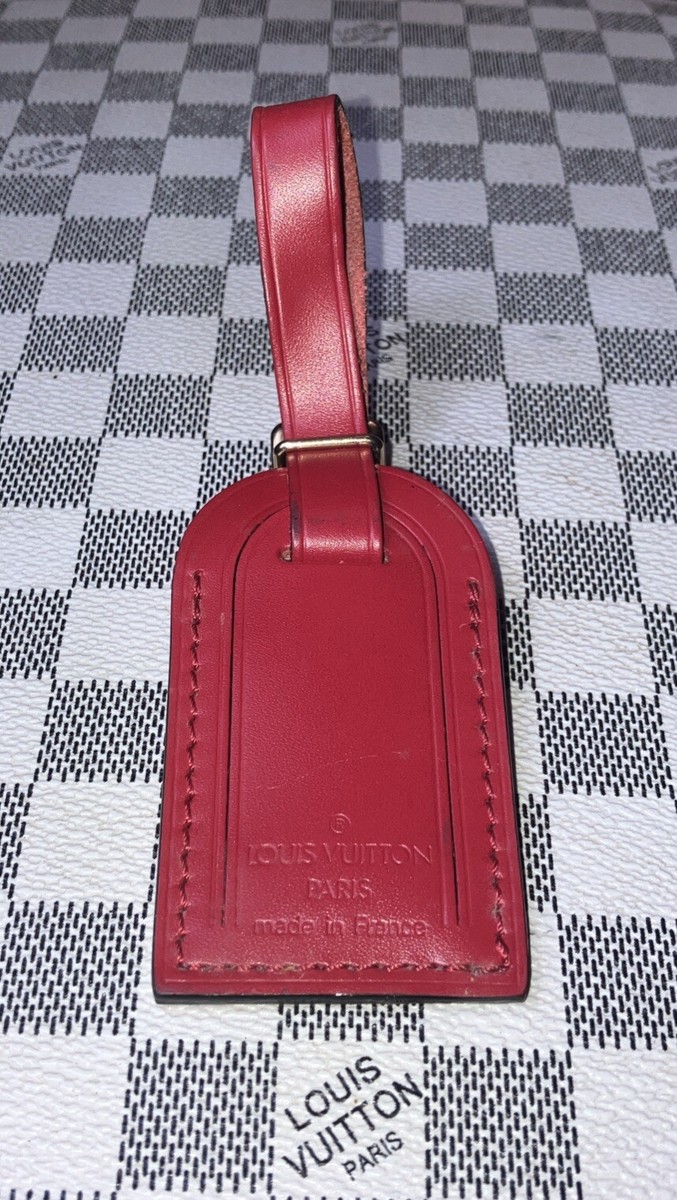 Louis Vuitton レザー タグ 赤 Authentic Louis Vuitton Red W Gold Hardware small leather