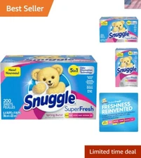 Plus SuperFresh 200 Dryer Sheets - Snuggly Softness & Odor Control, Spring Burst