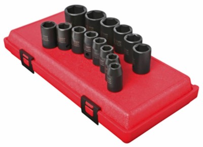 SUNEX TOOLS 2652 14 Piece 1/2-Inch Drive Standard Metric 6 Point Impact Socke...