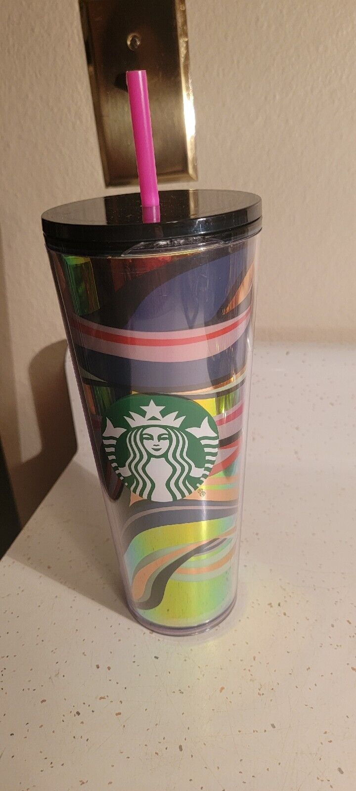 Starbucks Spring 2023 Recycled Glass Mint Triangle Bottom Cold Cup 16 oz  Tumbler