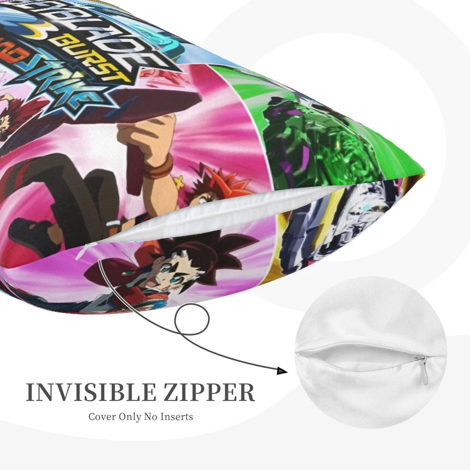 Funda de almohada Beyblade con estampado de dibujos animados para niños para piel de cabello funda de almohada personalizada Foto 4 de 4