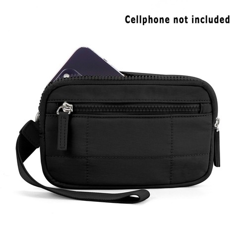 Resistant Anti-Dirt Anti-Drop Ultra-Thin Wrist Strap Nylon Wallet with 3 Zippers - Picture 10 of 15