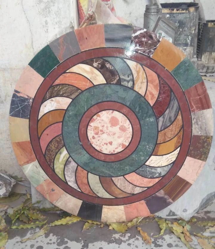 24 round marble table top deals