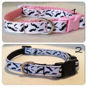 mustache dog collar