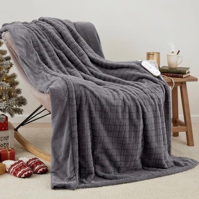 CURECURE Heizdecke Heizdecke extra lang 130 x 180 cm, dunkelgrau 