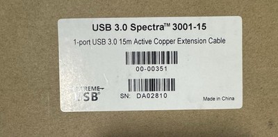 Icron USB 3.0 Spectra  3001-15 1-Port 15m Active Copper Extension Cable New