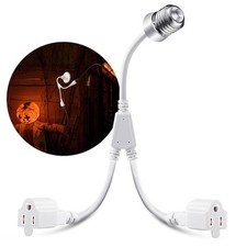 2 in 1 Light Socket to Plug Adapter, Convert E26/E27 Bulb Socket to 2 Pieces ...
