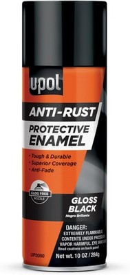 U-POL Anti Rust Protective Enamel Spray, 10 Ounce (Pack of 1), Gloss Black 