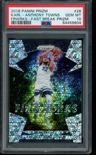 2018 Panini Prizm Fireworks #28 Karl-Anthony Towns Fast Break Prizm PSA 10
