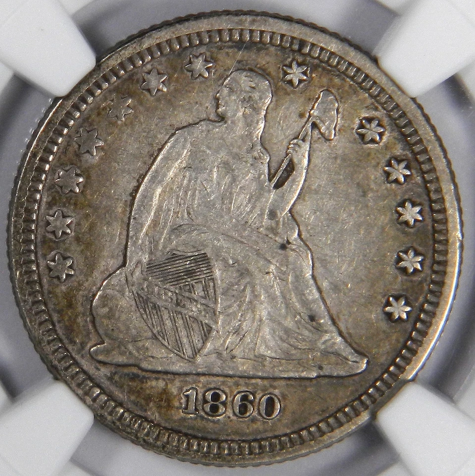 1860 SEATED QUARTER ~ NGC AU50 ~ NICE AND ORIGINAL! - Image 2 of 4