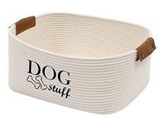 Square Dog toy basket storage Cotton Rope Storage Basket Pet/Pet Toy And Beige