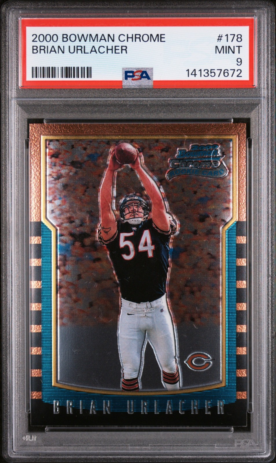 2000 BOWMAN CHROME #178 BRIAN URLACHER ROOKIE RC PSA 9